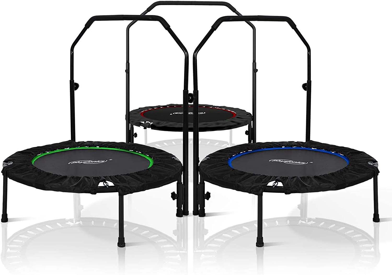 Fitness trampoline met stang – Mini trampoline – Volwassenen – 101 cm – 150 kg – Zwart