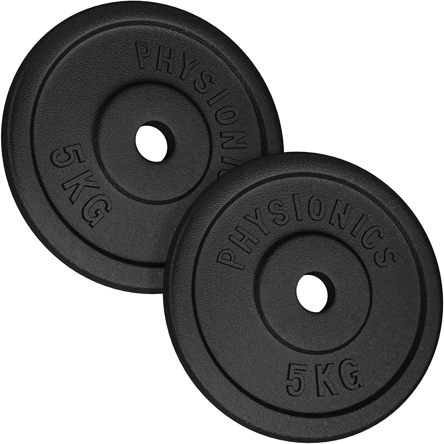 Gietijzeren halterschijven – Gewichten fitness – 10 kg (2 x 5 kg) – Zwart