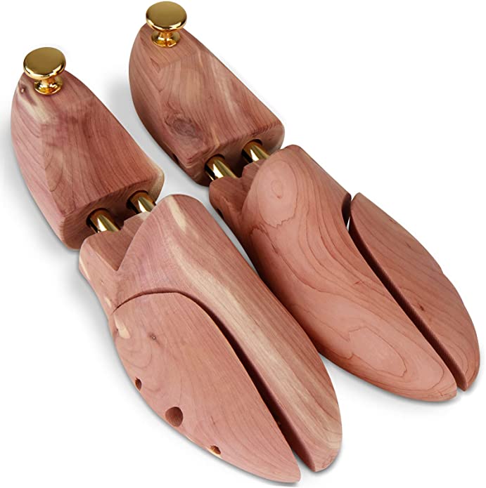 Houten schoenspanner – Verstelbaar – 2 stuks – Maat 37-48 – Cederhout – Bruin