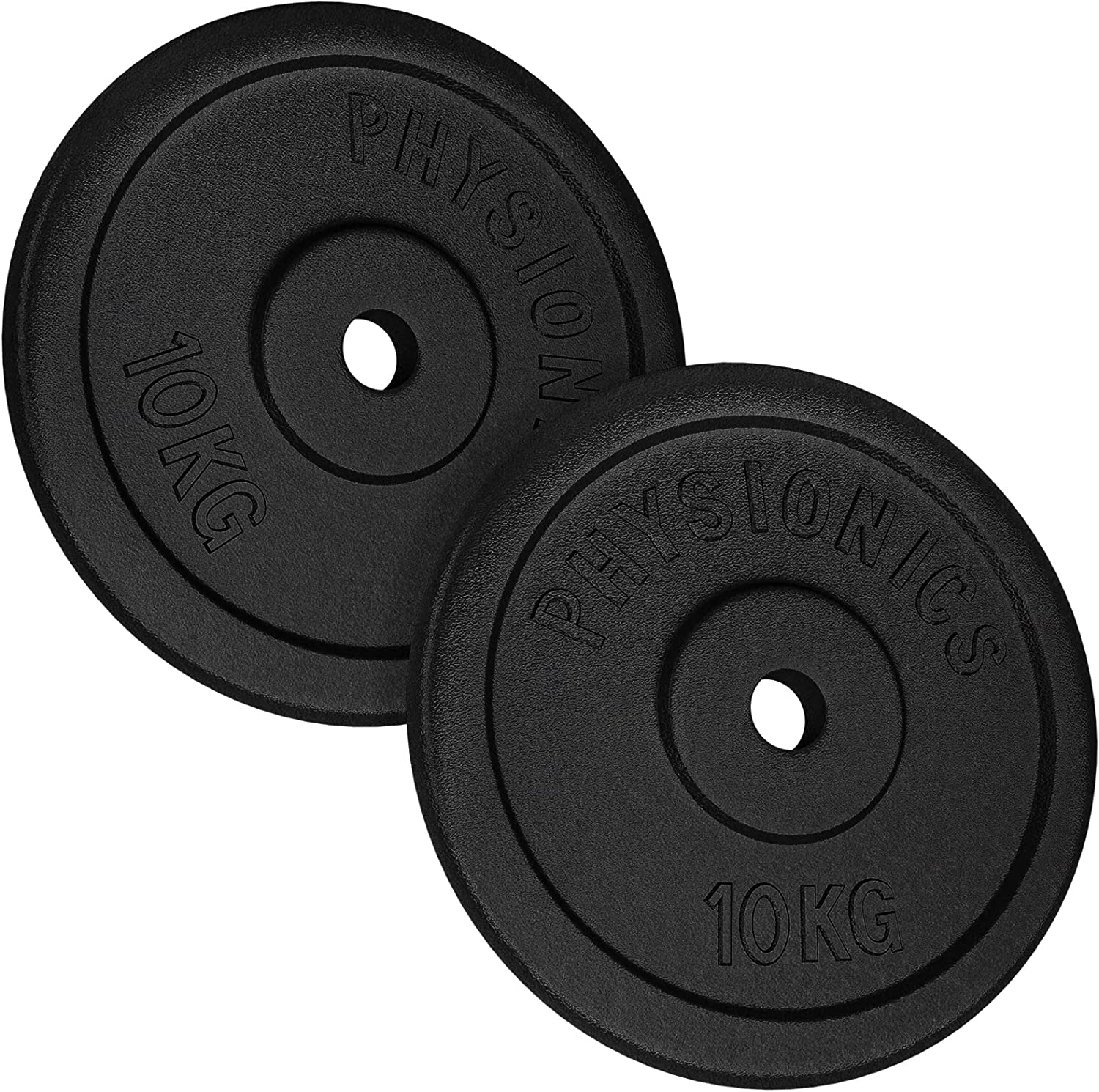 Gietijzeren halterschijven – Gewichten fitness – 20 kg (2 x 10 kg) – Zwart