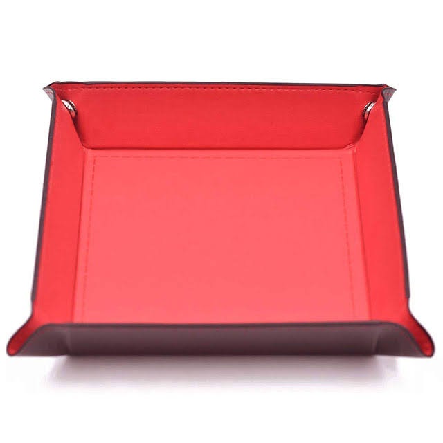 Lapi Toys – DnD dice tray Ruby Red – Polydice tray – Dobbelpiste – Dobbelbak – Kunstleer – Rood