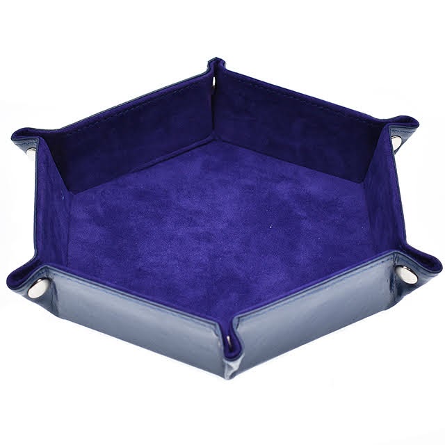 Lapi Toys – DnD dice tray Blue Flame – Polydice tray – Dobbelpiste – Dobbelbak – Kunstleer – Fluweel – Blauw