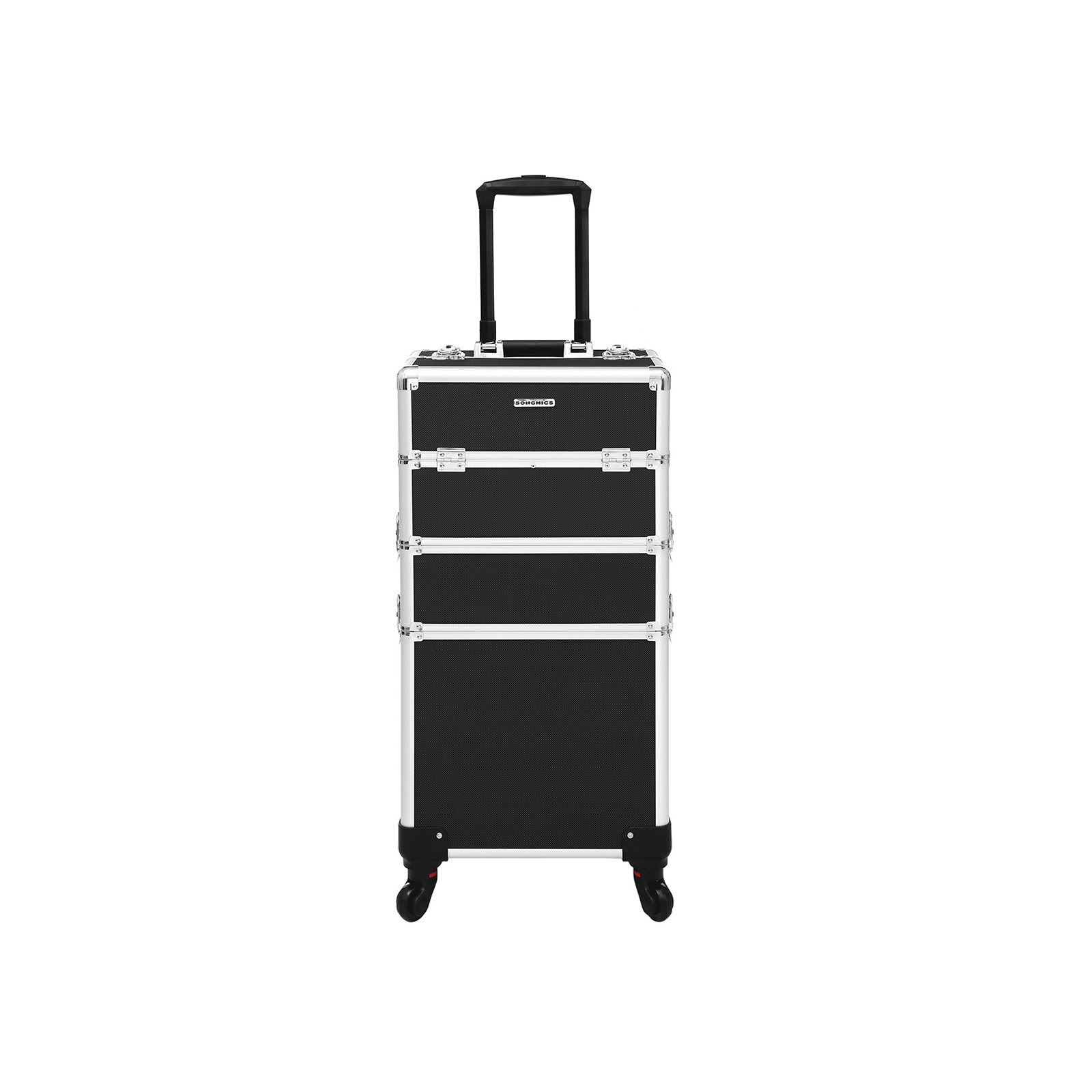 Kapperskoffer – Make-up koffer – Op wielen – Aluminium – Zwart