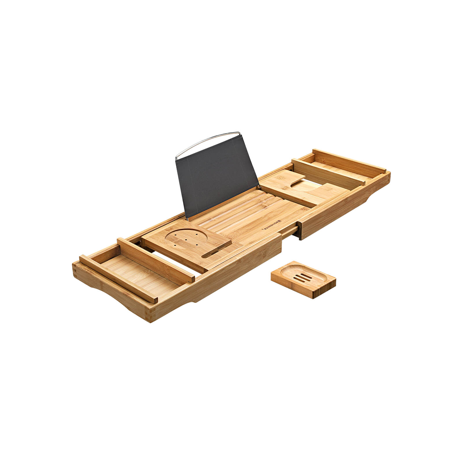 Badplank voor in bad – Bedtafel – Bamboe – 75-109 x 4.5 x 23 cm – Naturel