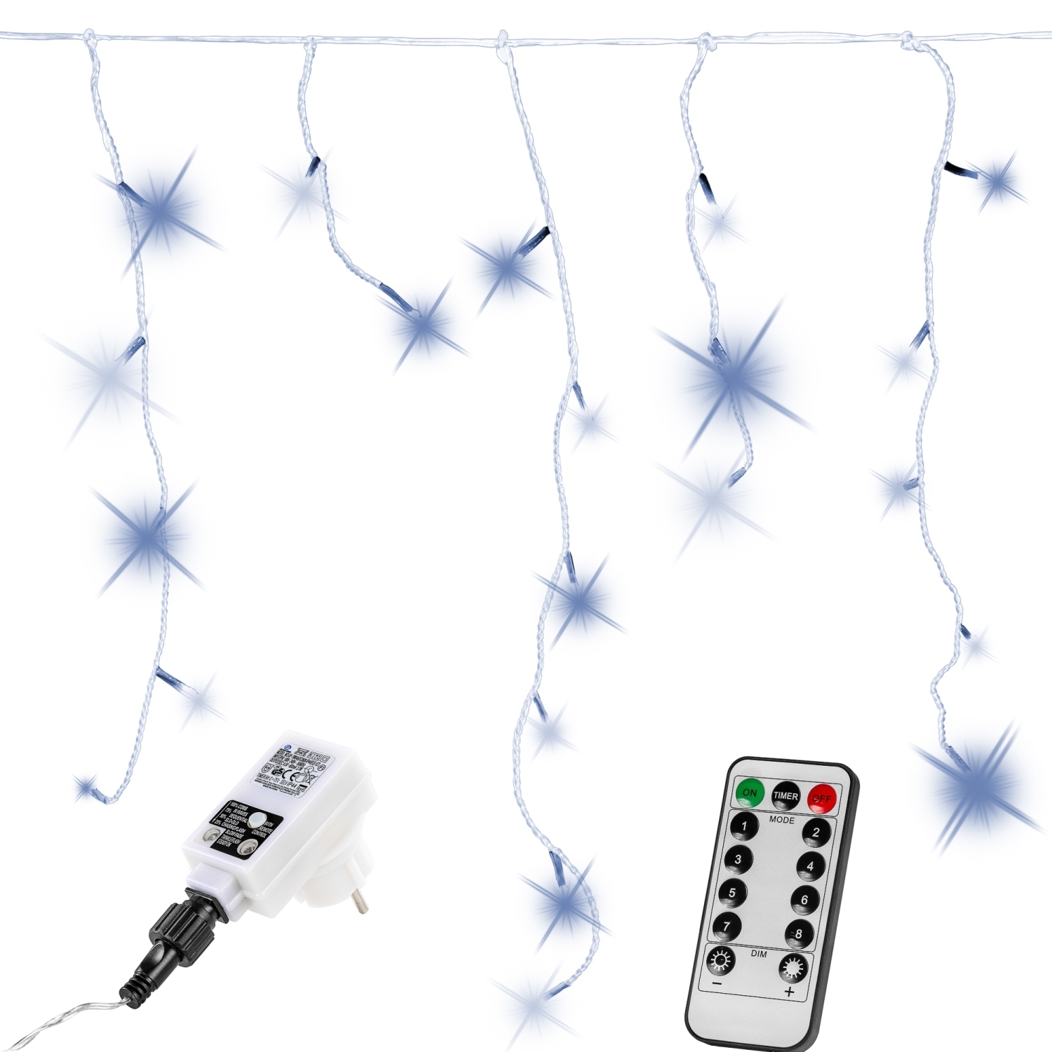 Lichtgordijn – Ijspegelverlichting – Voor Binnen en Buiten – Met afstandsbediening – 20 m – Koud wit