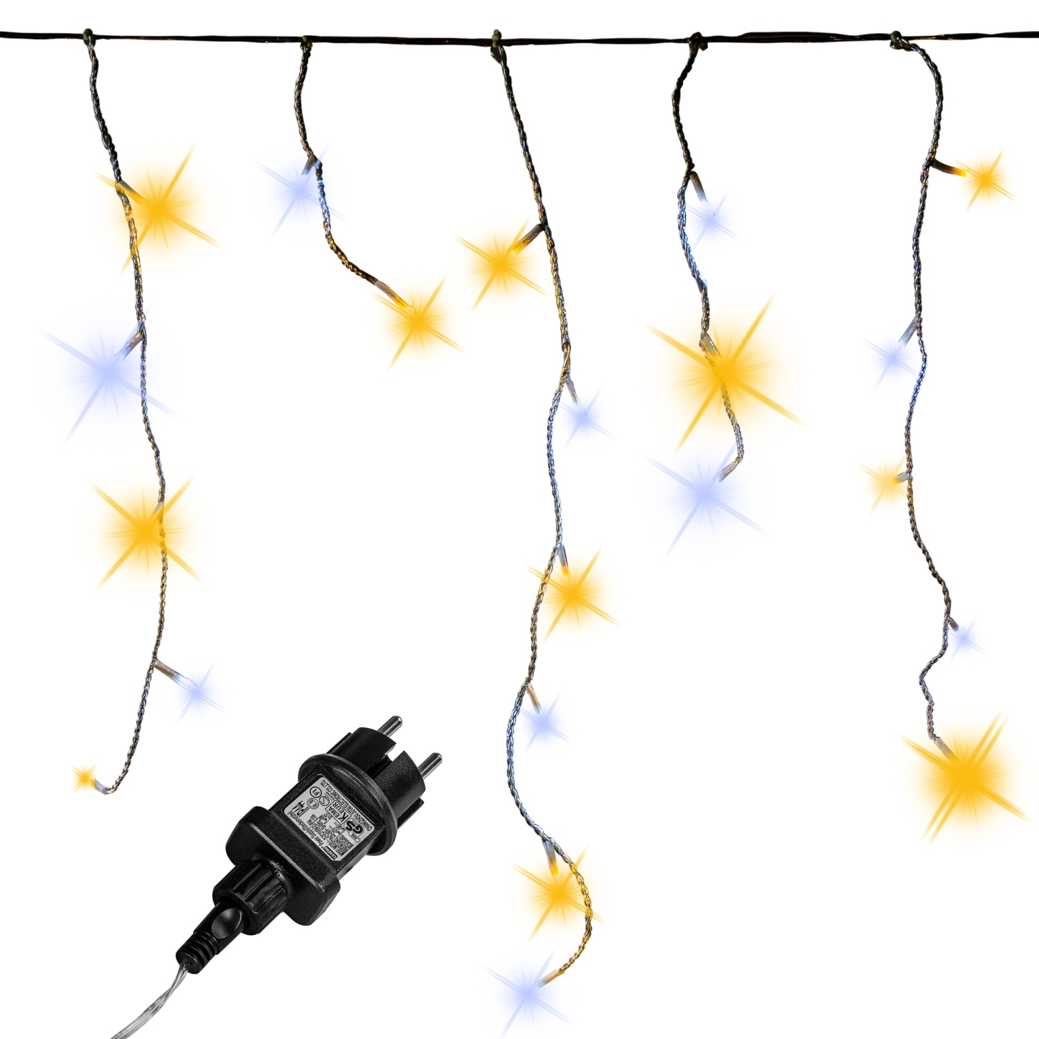Lichtgordijn – Ijspegelverlichting – Kerstverlichting Gordijn – LED Gordijn – Kerstverlichting – Kerstversiering – Lichtsnoer – Regenlichtketting – Voor Binnen en Buiten – 60 m – Warm koud