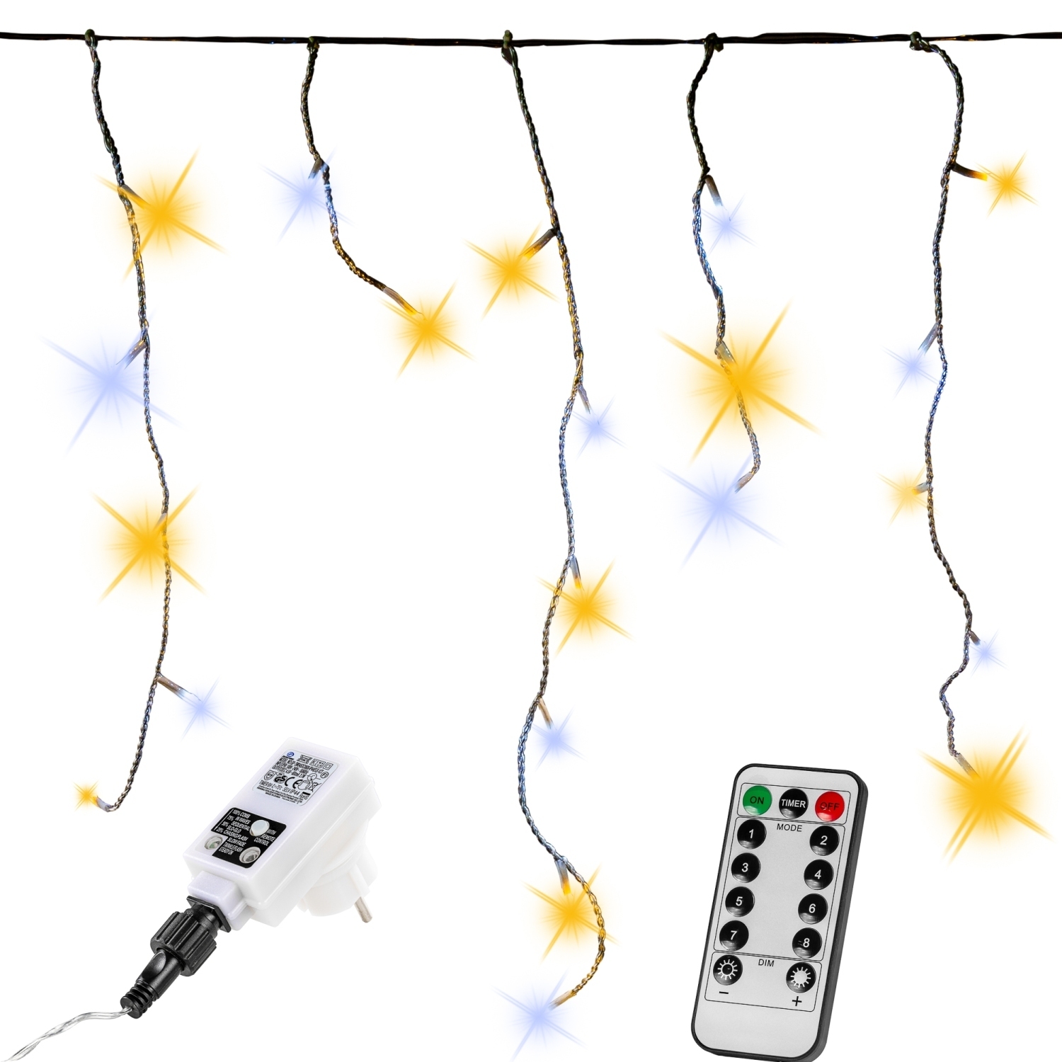 Lichtgordijn – Ijspegelverlichting – Voor Binnen en Buiten – Met afstandsbediening – 40 m – Warm koud