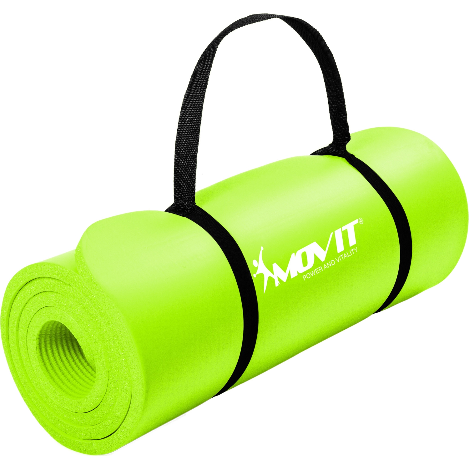 Yoga mat – Pilates mat – Oprolbaar – Inclusief handgreep – 190 x 60 x 1.5 cm – Lichtgroen