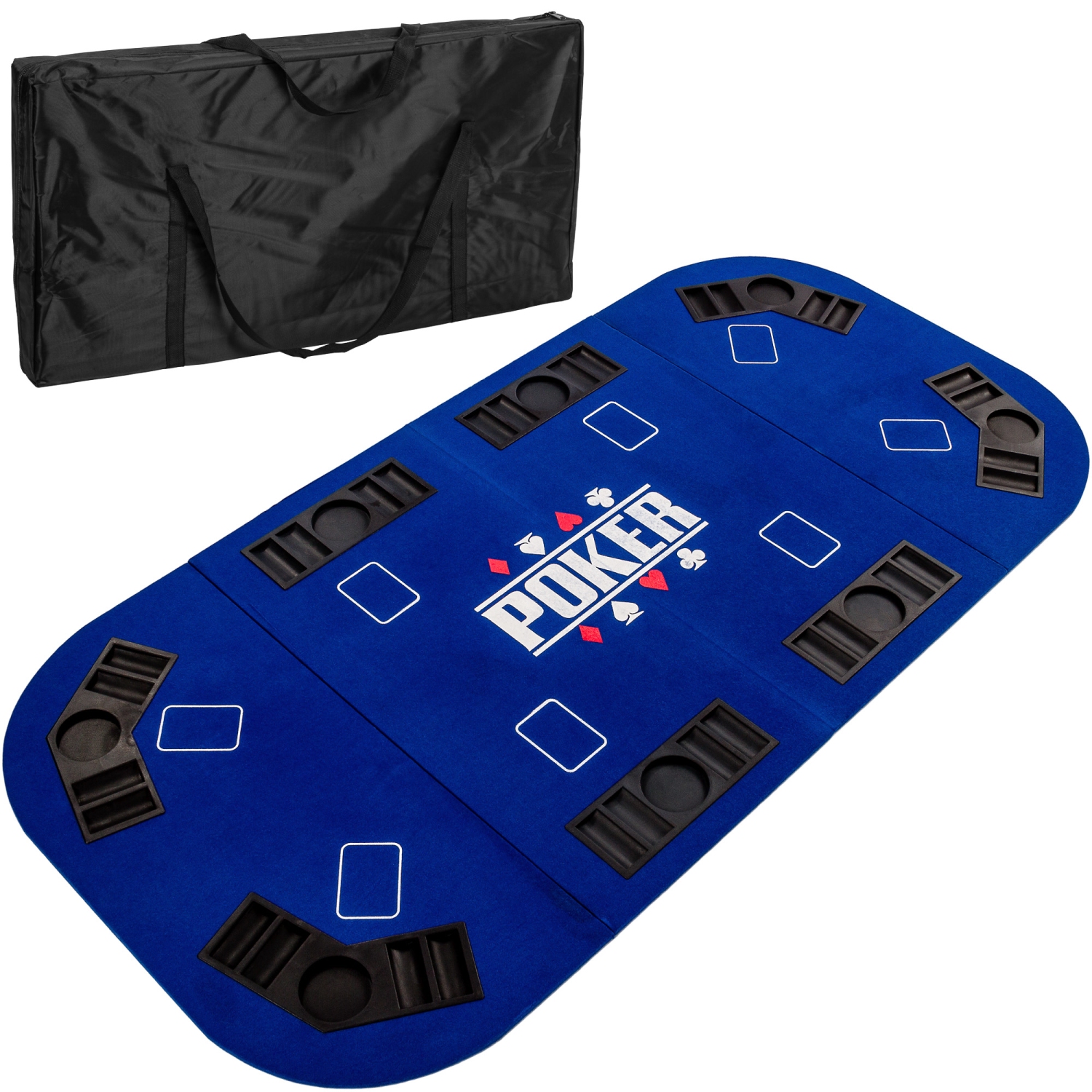 Pokermat – Pokerkleed – Inclusief draagtas – Opvouwbaar – 160 x 80 cm – Blauw