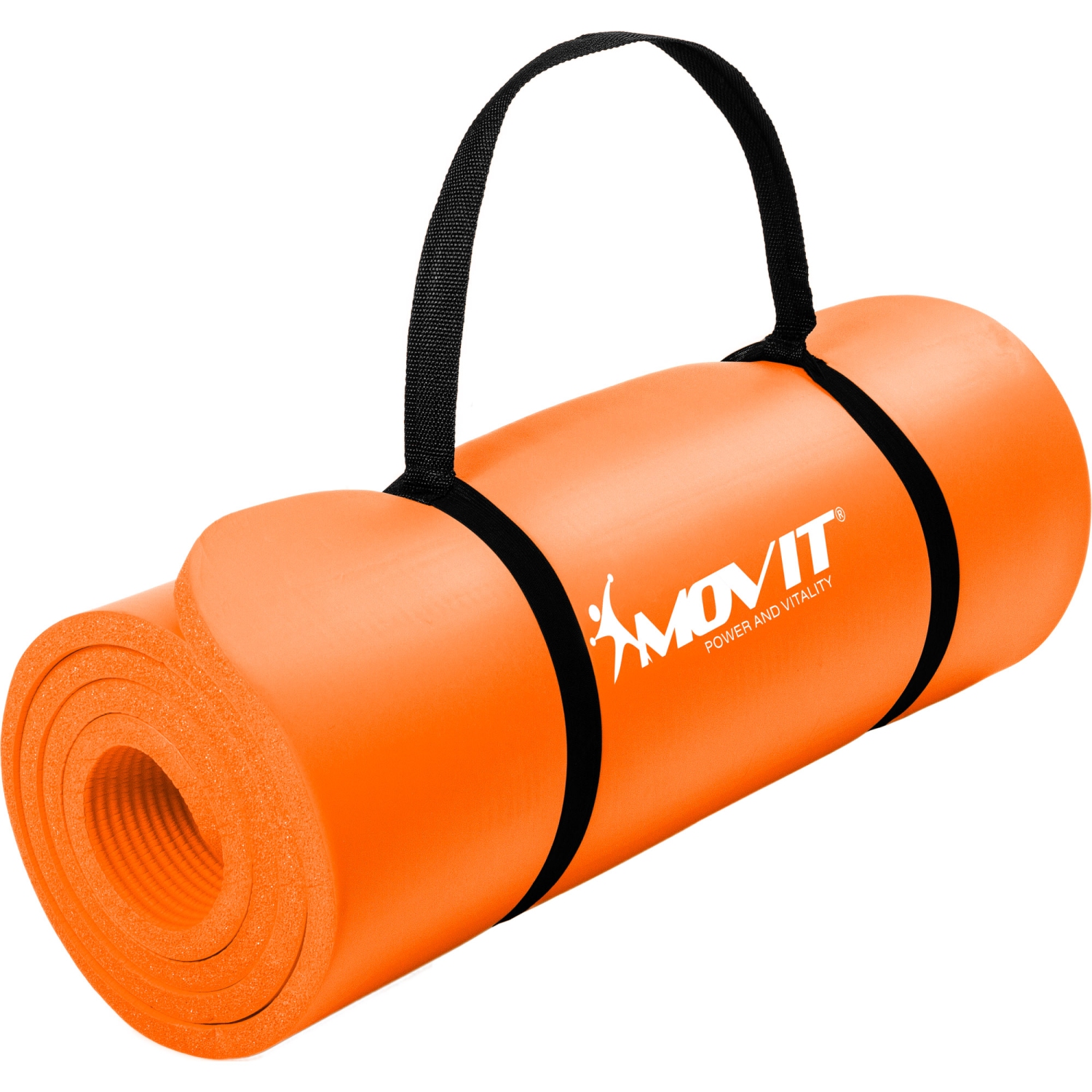 Yoga mat – Pilates mat – Oprolbaar – Inclusief handgreep – 183 x 60 x 1 cm – Abrikoos