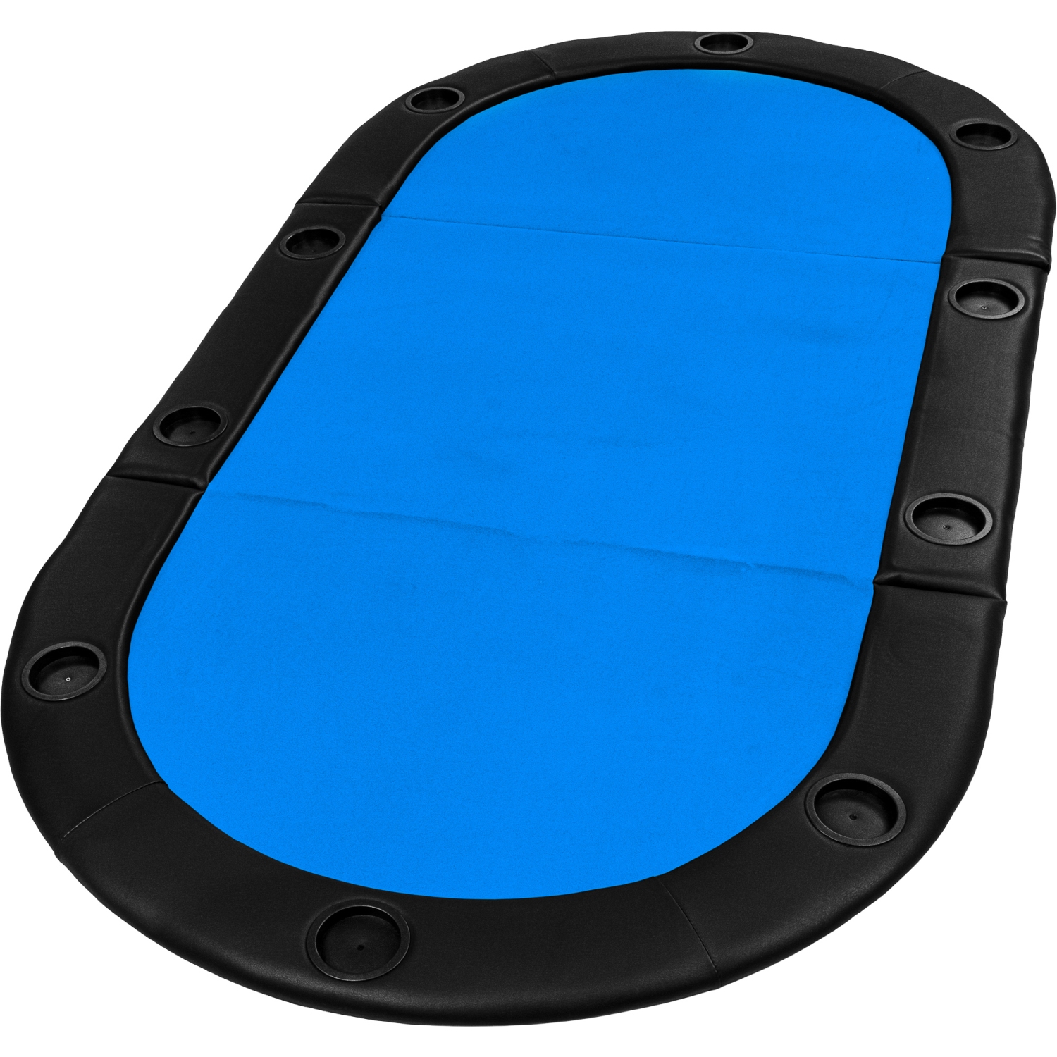 Poker Tafelblad – Pokermat – Inklapbaar – Voor 10 spelers – 208 x 106 x 3 cm – Blauw