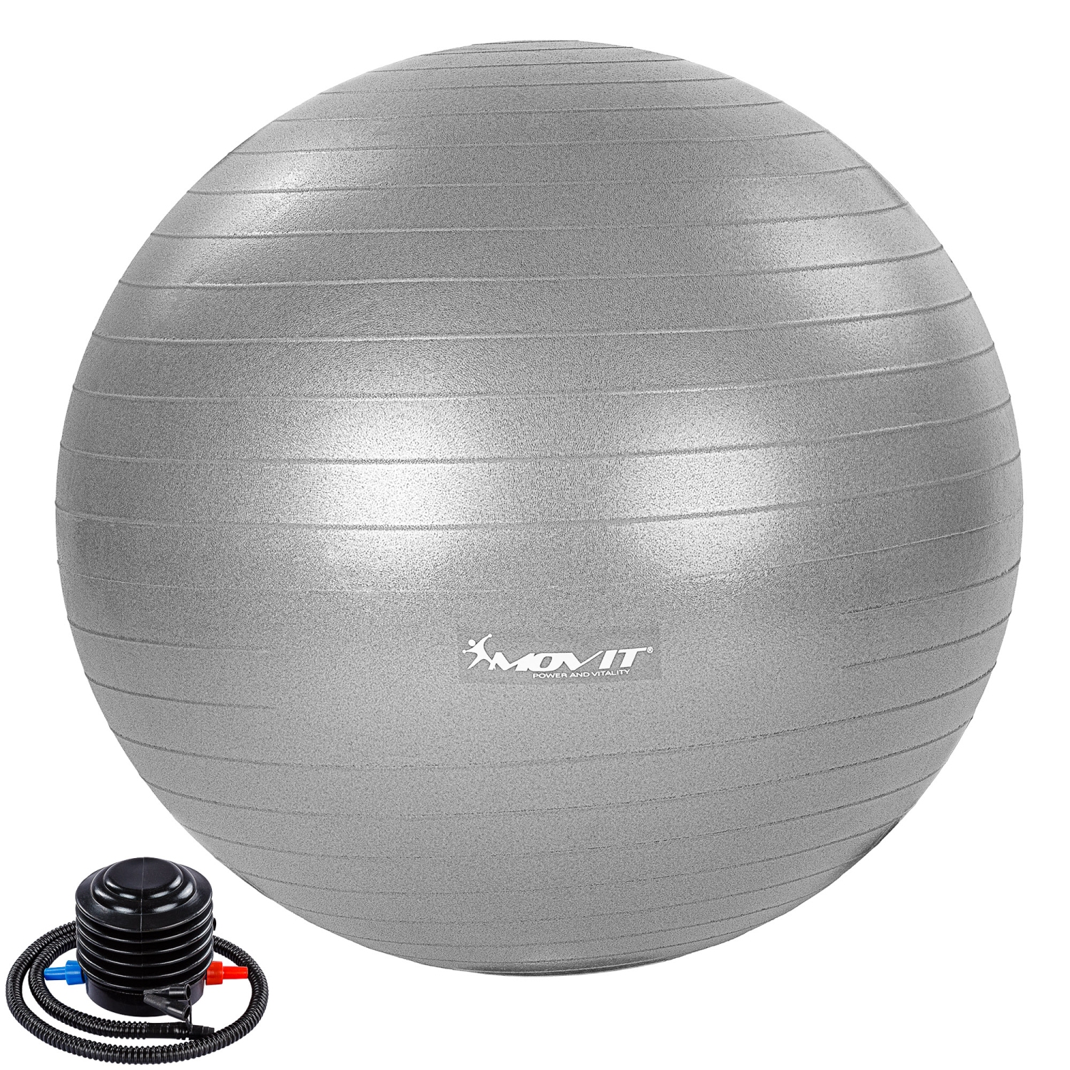 Yoga bal – Pilates bal – Fitness bal – 55 cm – Inclusief pomp – Zilver