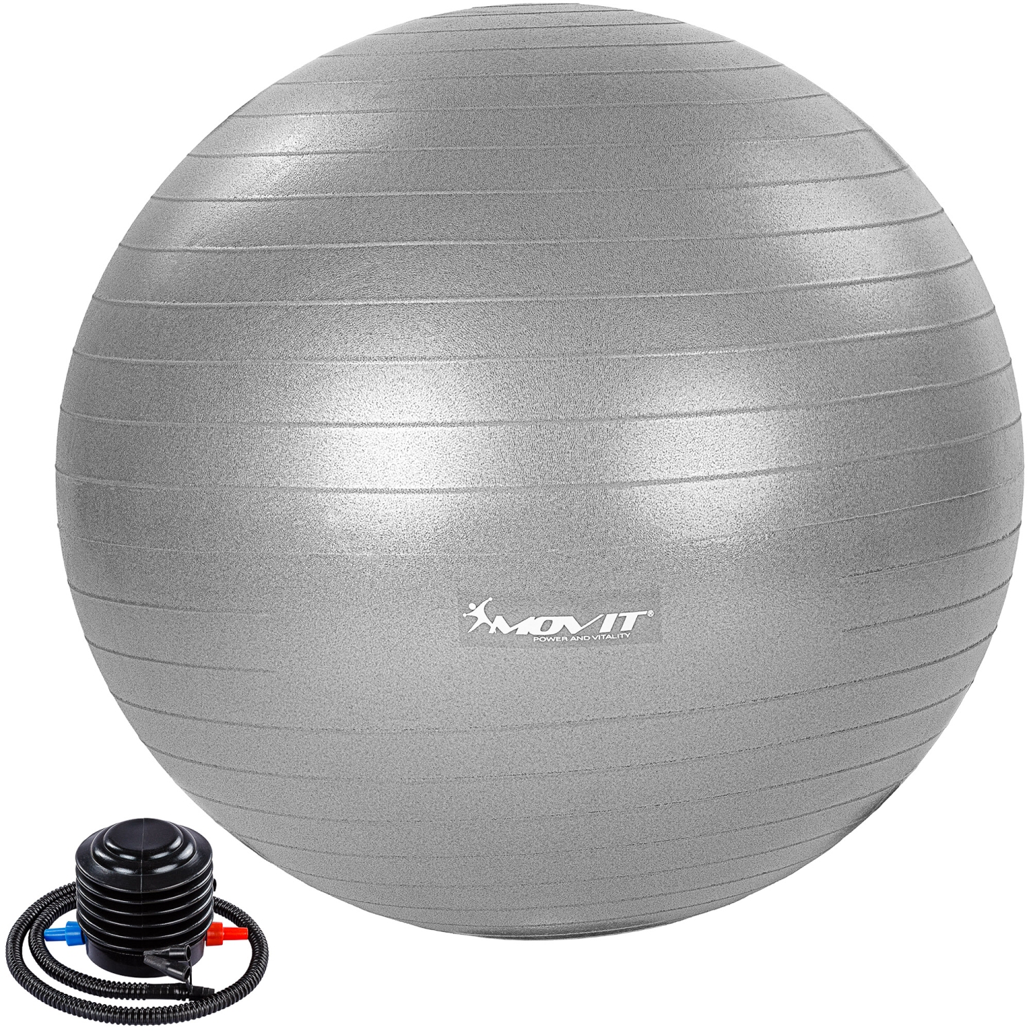 Yoga bal – Pilates bal – Fitness bal – 75 cm – Inclusief pomp – Zilver