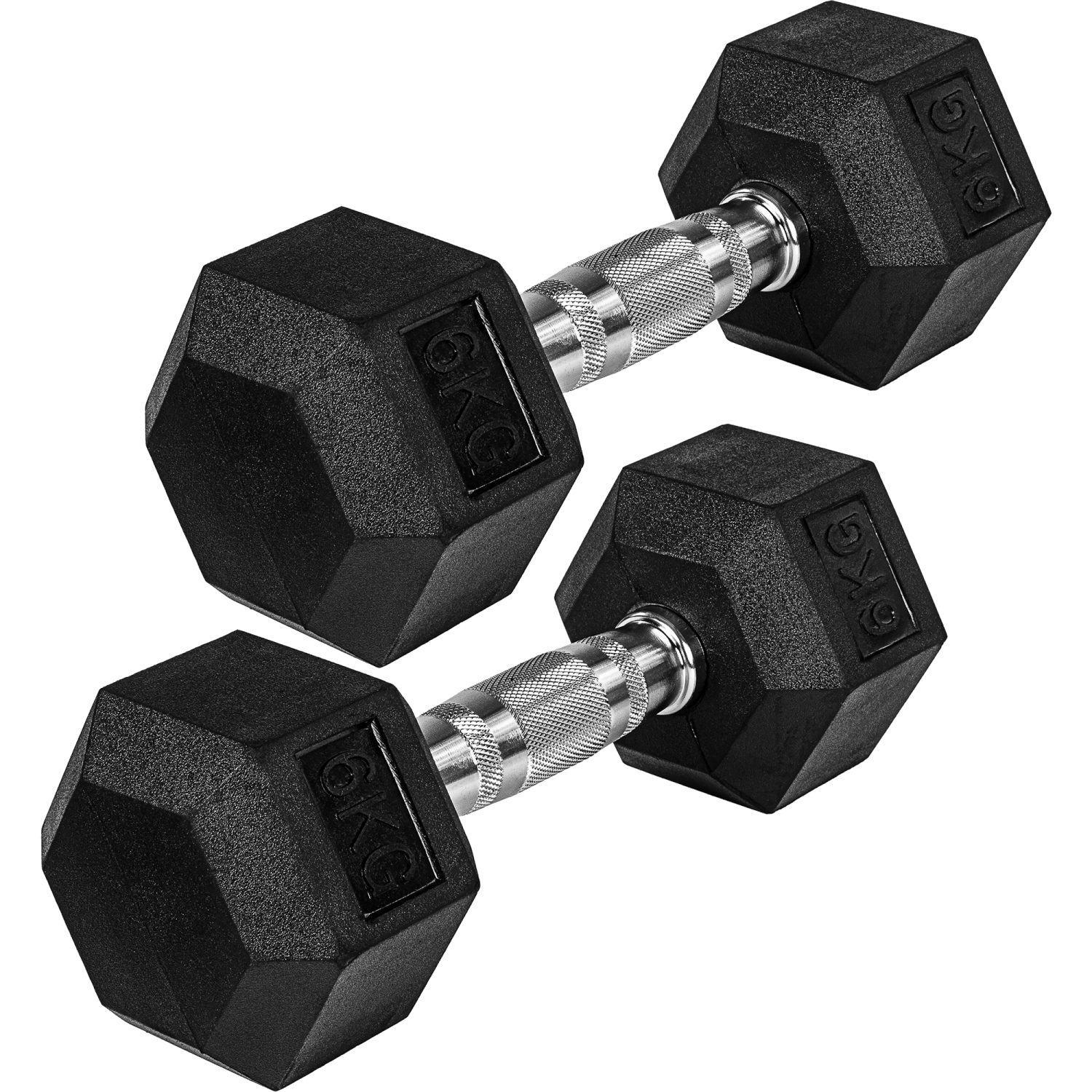Dumbell set – Gewichten – 2x 6.0 kg – Zwart – Zilver