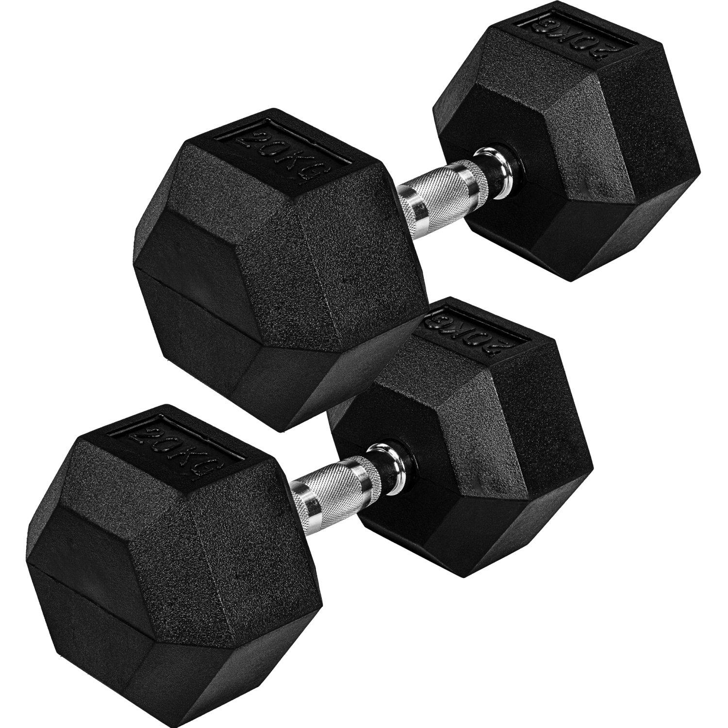 Dumbell set – Gewichten – 2x 20.0 kg  – Zwart – Zilver