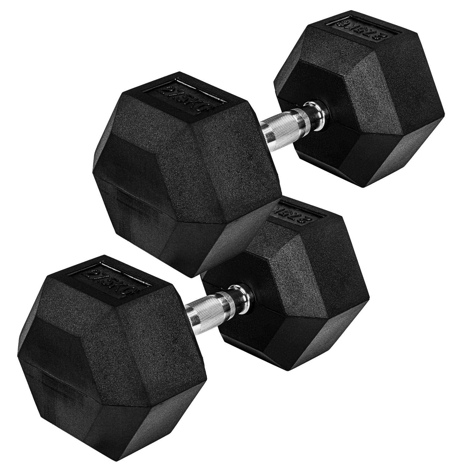 Dumbell set – Gewichten – 2x 27.5 kg – Zwart – Zilver