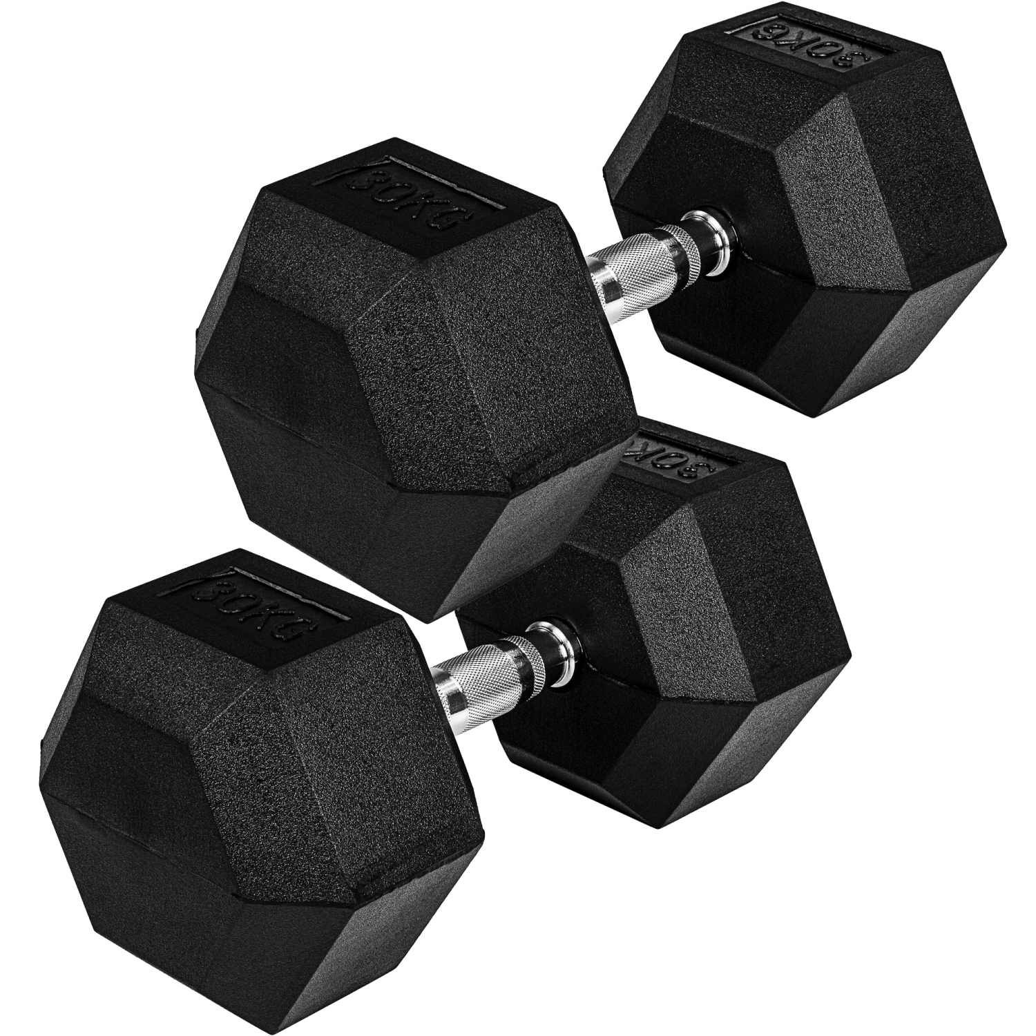 Dumbell set – Gewichten – 2x 30.0 kg – Zwart – Zilver