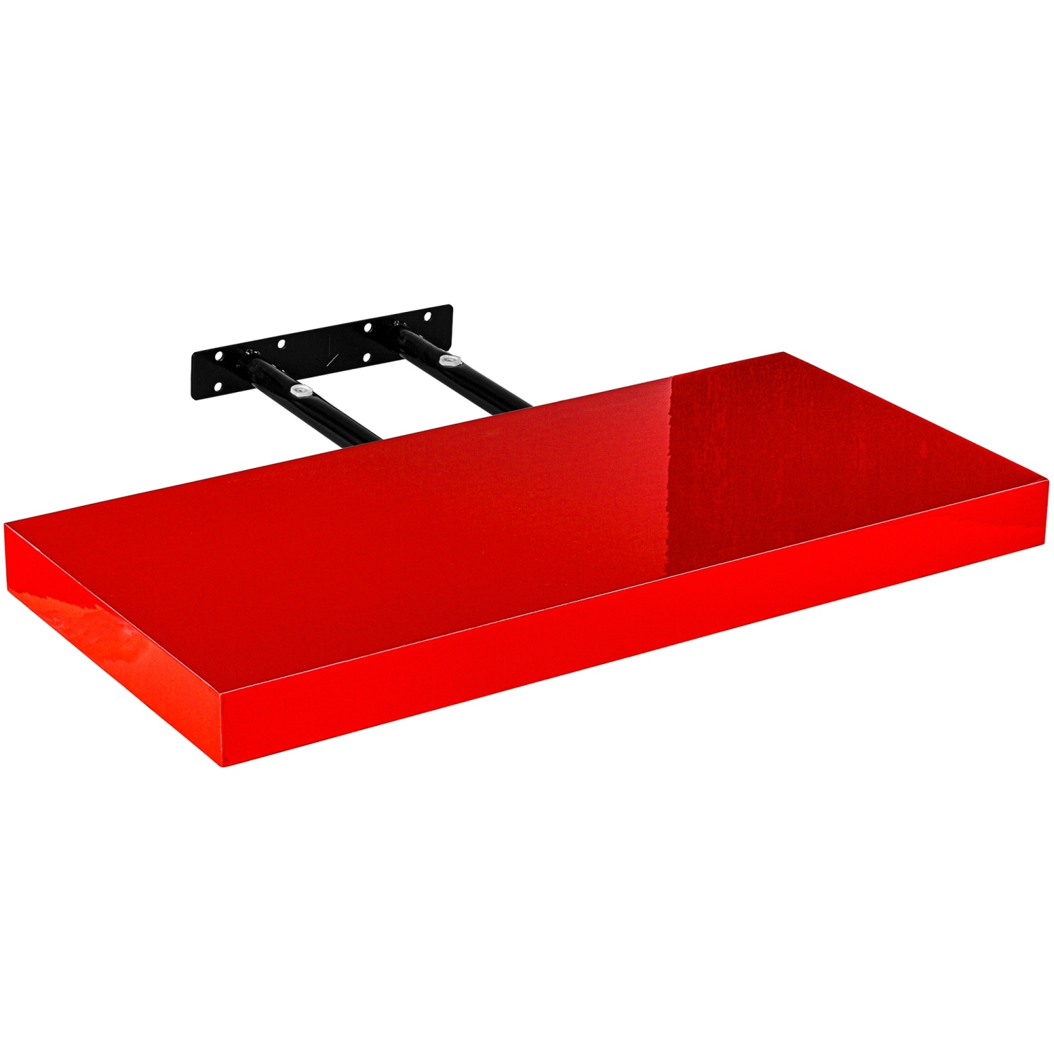 Wandplank Volante – MDF – Staal – Draagvermogen 10 kg – 50 cm – Hoogglans rood