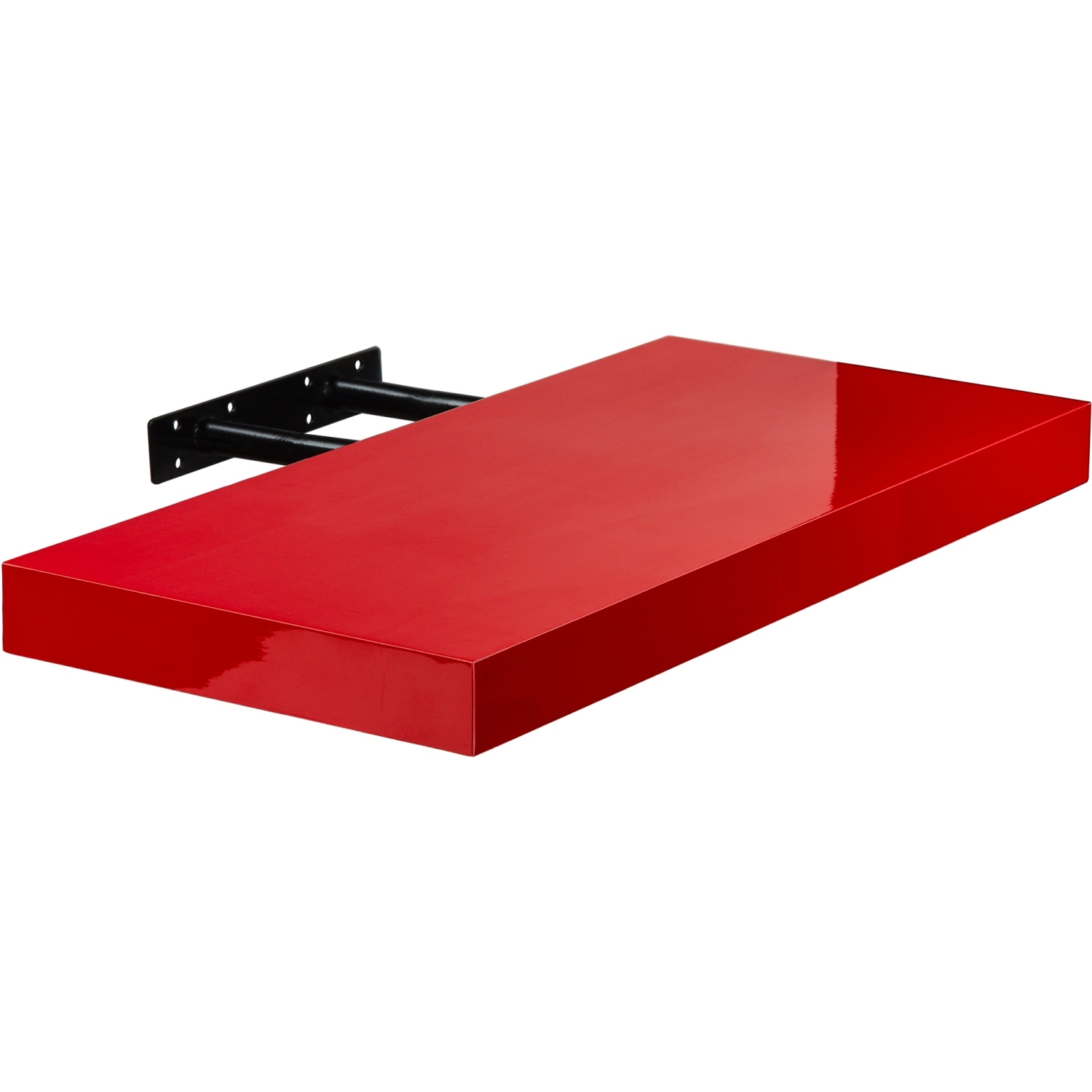 Wandplank Volante – MDF – Staal – Draagvermogen 10 kg – 70 cm – Hoogglans rood