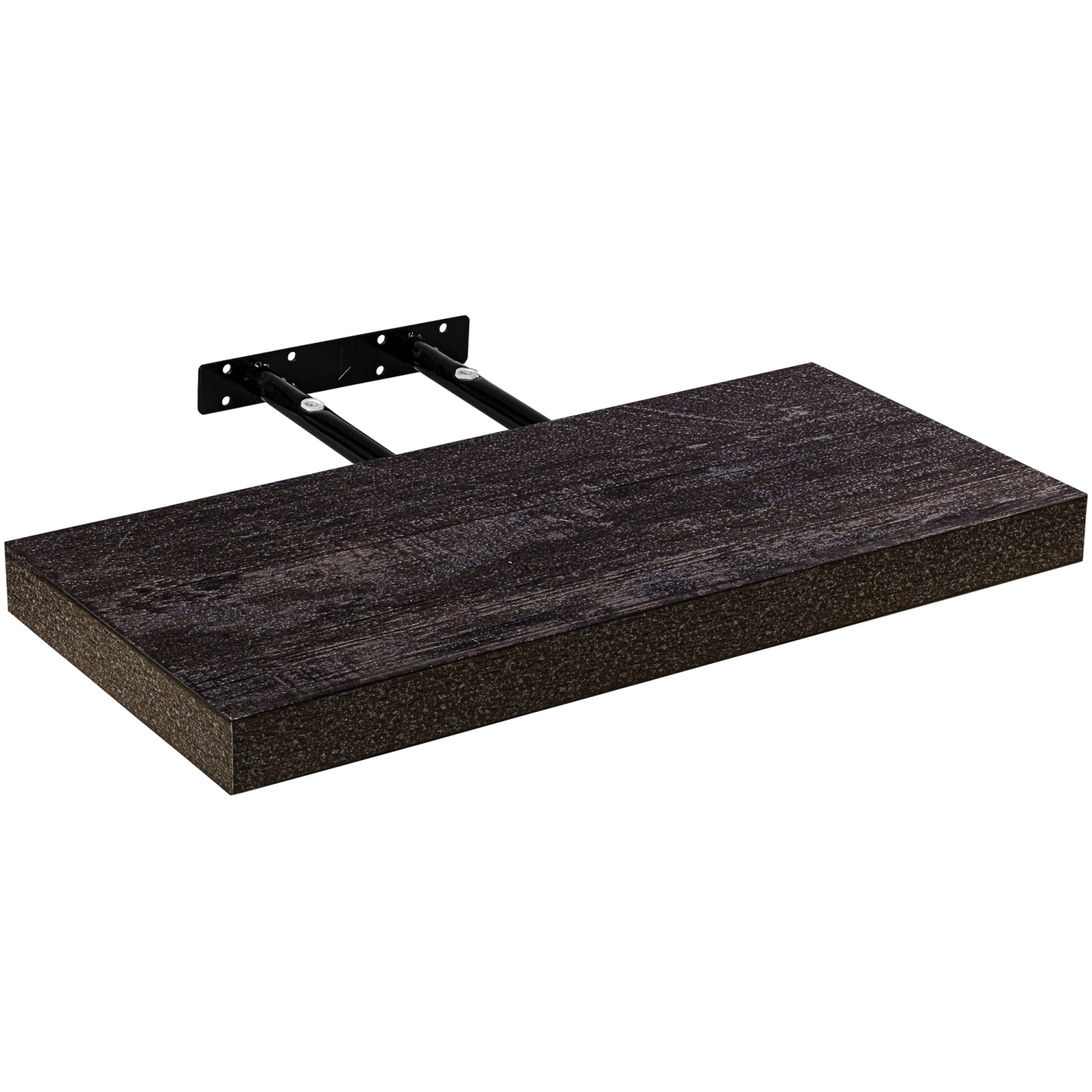 Wandplank Volante – MDF – Staal – Draagvermogen 10 kg – 40 cm – Donkere houttinten