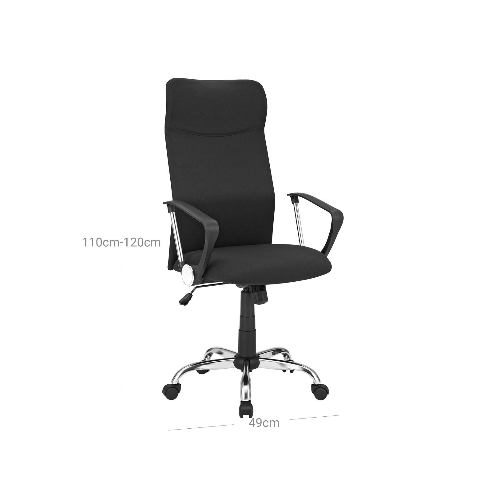 Bureaustoel - Bureaustoel ergonomisch Met - Verstelbaar - Zwart