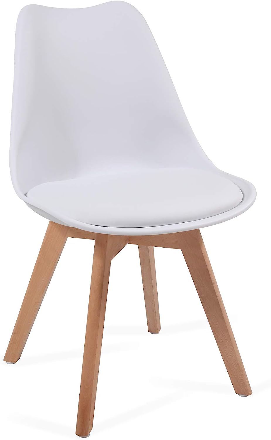 Eetkamerstoelen – Lounge stoelen – Scandinavische stijl – Retro – Vintage – Gestoffeerd – Set van 4 – Wit