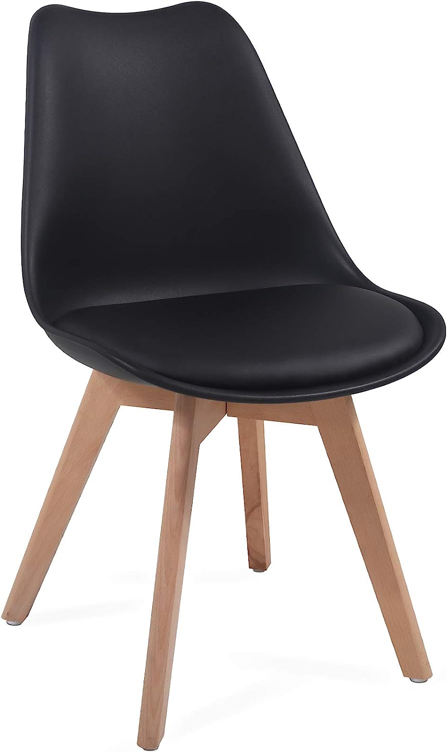 Eetkamerstoelen – Lounge stoelen – Scandinavische stijl – Retro – Vintage – Gestoffeerd – Set van 4 – Zwart